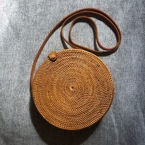 Round Rattan Purse